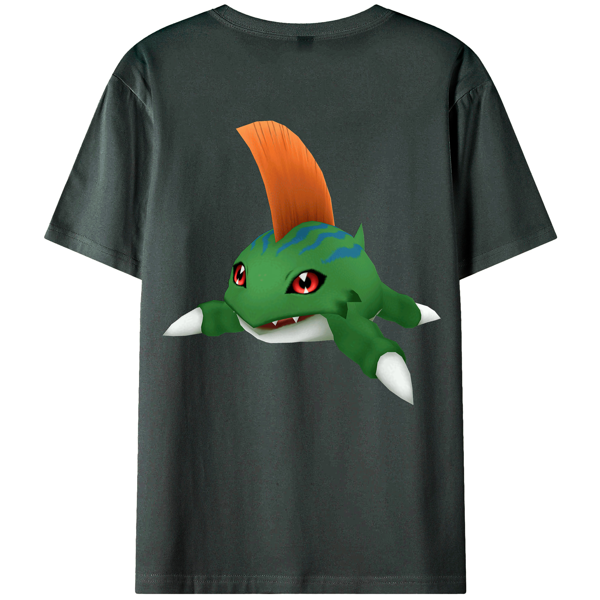 （画像用） Digimon デジタルモンスター/デジモン 綿100％ メンズ半袖Tシャツ（バックプリント） 通気性